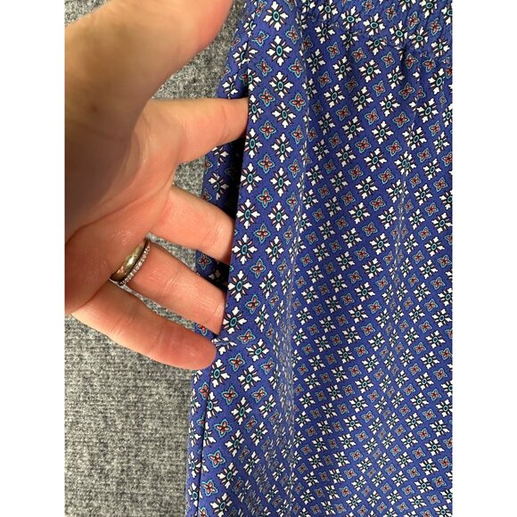 Talbots Womens Pull On Lightweight Pants Size 8 Ankle Blue Pattern Elastic Waist - Picture 3 of 7